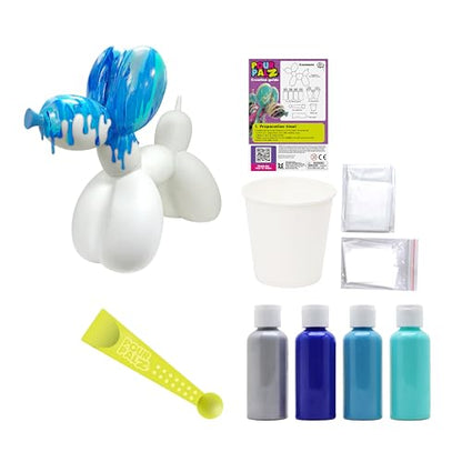 DIY Paint Pouring Kit – 1 XL Balloon Dog, 4 Acrylic Pour Paints, Mixing Cups & Tools, Create Unique Marbled Art, Fun Hands-On Craft Kit for Kids & Adults, Ocean Blue, Ages 5+ - color: Dog Ocean Blue