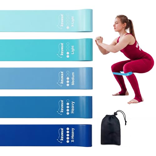 5-Pack Resistance Bands Set for Working Out, Strength Training, Stretching, Pilates, Yoga, Physical Therapy - Elastic Exercise Bands for Home Gym, Legs, Glutes, Arms - Ideal for Women & Men - color: Ocean