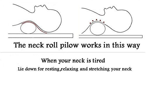 ALIBO Neck Roll Bolster Pillow 18.9" x3.9" Bed Sleeping Pillow Firm cylinderical Pillow with Washable Cover Cervical Pain Relief Head Rest Supports,Non Allergic Tube Pillow - color: Pink