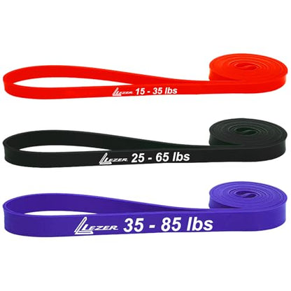 LEZER Resistance Bands - Pull Up Bands for Home Gym Fitness, Stretching, Physical Therapy & Training - Includes Instruction - color: 08 - 3 Colors - Middle sets