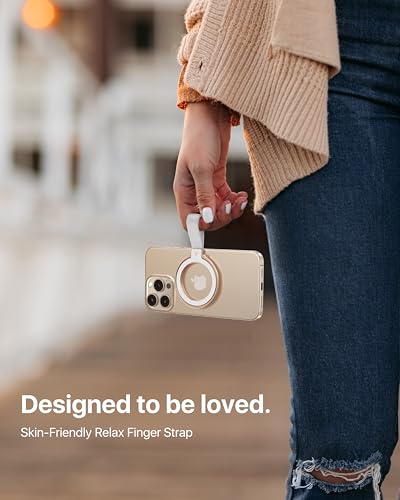 andobil [2026 Unrivaled Stability] Magnetic Phone Grip Holder for MagSafe | Stronger 2-Sided Magnetic Phone Ring Kickstand w/ Silicone Loop MagSafe Accessories for iPhone 17 Pro Max Air 16/15/14/13/12 - color: Rose Gold
