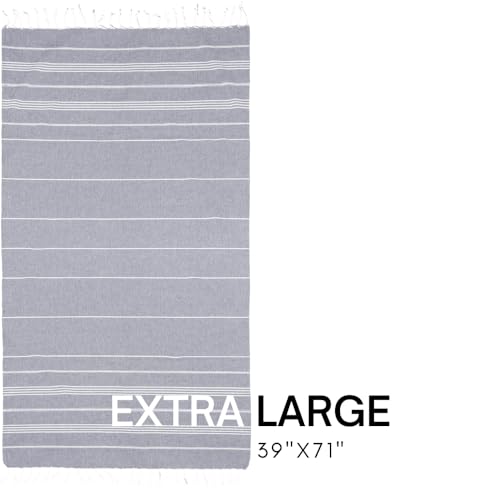 BAY LAUREL Turkish Beach Towel with Travel Bag 39 x 71 Quick Dry Sand Free Lightweight Large Oversized Towels Light - color: Lava With Yellow Floral Bag