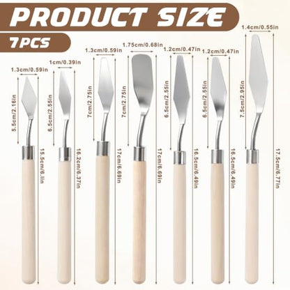15Pcs Pallet Knife for Acrylic Paint Stainless Steel Painting Knives Set | with Wood Handle Palette Knife Set Drawing Scraper Oil Painting Accessories Paintings Knives for Art Canvas Draw Color Mixing