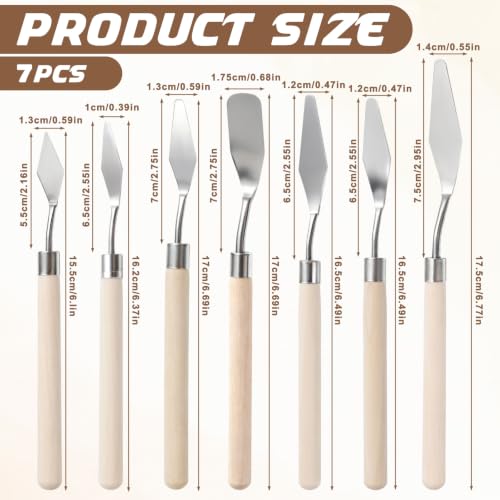15Pcs Pallet Knife for Acrylic Paint Stainless Steel Painting Knives Set | with Wood Handle Palette Knife Set Drawing Scraper Oil Painting Accessories Paintings Knives for Art Canvas Draw Color Mixing