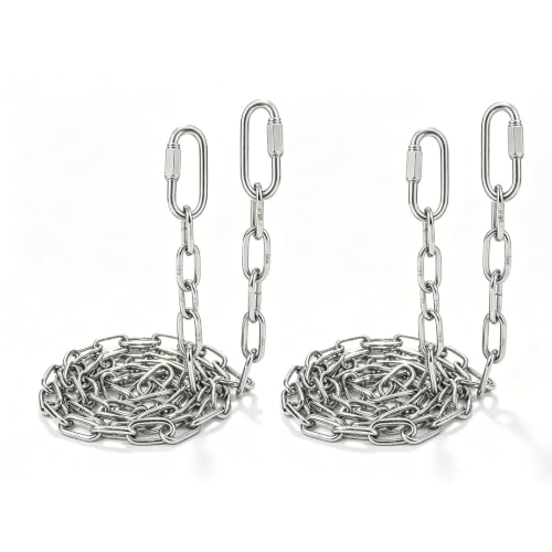 2PCS 304 Stainless Steel Porch Swing Chain Kit, 98" Length - size: 98 in x 2pc