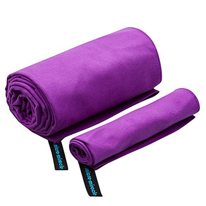 2-Pack Microfiber Towel - XXL Travel Quick Dry and Extra Soft Microfiber Towels, Lightweight and Compact for Gym, Swim Practice, Travel, Backpacking, Camping, RV, Beach, Camping - color: Purple