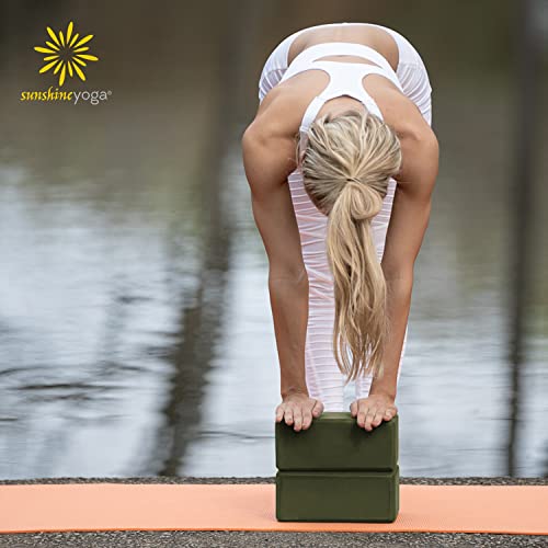 Bulk 4in Foam Yoga Blocks, 10 Pack - color: Olive