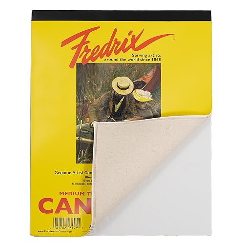 Fredrix 3495 Canvas Pad, 8" x 10" Canvas, Primed and Ready to Paint, Sturd, Can be Mounted When Dry, 10 Sheets per Pad, White - color: White Canvas, size: 8" x 10"