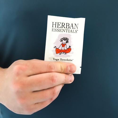 Herban Essentials Yoga Mat Wipes,Lavender & Essential Oil Cleaner 20 Count