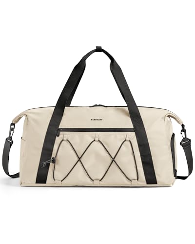 BAGSMART Small Gym Bag with Shoe Compartment & Wet Pocket, Lightweight Sports Travel Duffel, Carry On Weekender Overnight, Water Resistant Sports Gym Tote for Swimming Yoga, Almond Oil - color: Almond Oil, size: 35L