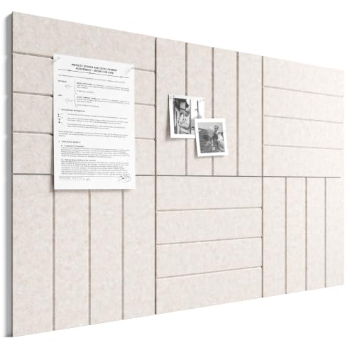 Bumusty 36" x 24" Large Cork Board Alternative, Oatmeal - color: Oatmeal, size: Bold-stripe 6-pack