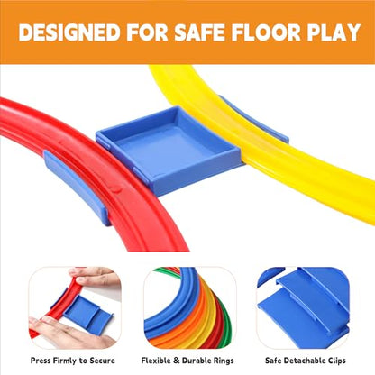 20Pcs 11" Hopscotch Rings, Agility Rings for Kids Obstacle Course - style: 11" Hoop – 2 Set