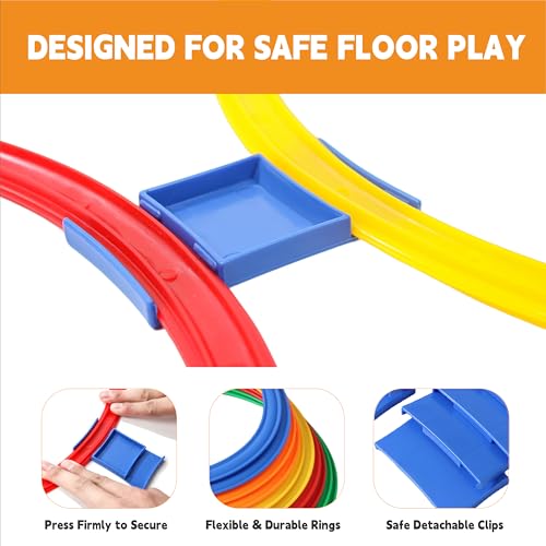 10Pcs 11" Hopscotch Rings, Agility Rings for Kids Obstacle Course - style: 11" Hoop – 1 Set