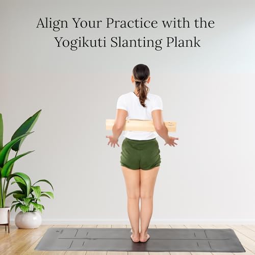 Yogikuti Pine Wood Slanting Plank/Premium Wooden Yoga Incline Plank for Calf, Foot & Ankle Stretch/Balance & Flexibility Trainer/Durable Non-Slip Yoga Fitness Support