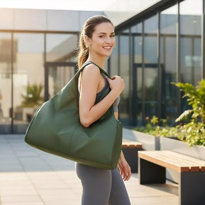 Forestfish Gym Bag For Women With Shoes Compartment & Wet Dry - color: Army Green
