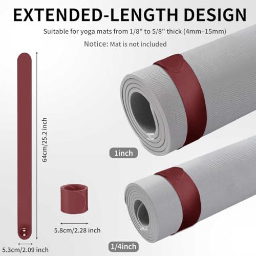 Yoga Mat Carrier Strap, Adjustable Thick Straps Sling for Carrying Large Mats, Stretching Band - color: 1pc Slap Band Red