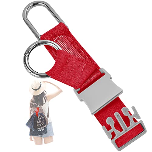ZINZ Elastic Jacket Gripper Travel Strap with D-Ring Hooks and Buckle, Suitcase Straps Belts Travel Accessories, Makes Your Hands Free - color: Red