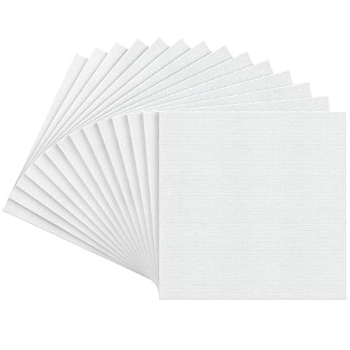 Arteza Canvas Boards for Painting, Pack of 14, 12 x 12 Inches, Square Blank Canvas Panels, 100% Cotton, 12.3 oz Gesso-Primed, Art Supplies for Acrylic Pouring and Oil Painting - size: 12"x12"