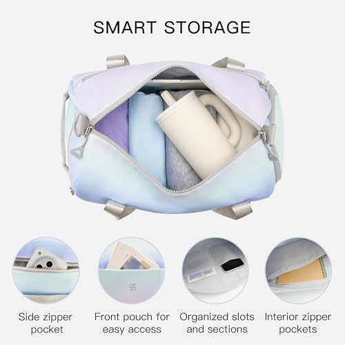 STELLE Dance Bag for Girls Sports Duffle with Shoe Compartment(LM,F) - color: Lilac Mint1