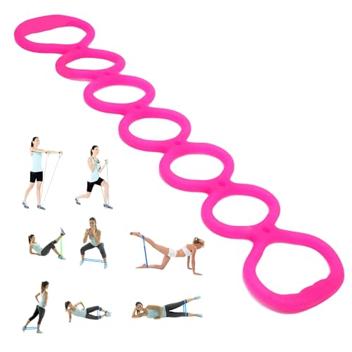 7 Ring Adjustable Loop Resistance Bands for Working Out Walk at Home，Workout Bands Exercise Stretch Band for Women&Men Fitness, Yoga, Pilates-Non-Slip, Durable Rubber, Home/Gym Use - color: Pink