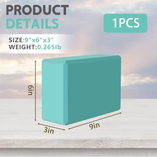 Yoga Block - Unsupported Latex Eva foam - Soft non slip surface with bevel for yoga, pilates, meditation - Yoga accessories for stability, balance and deep stretching - color: Fruit Blue