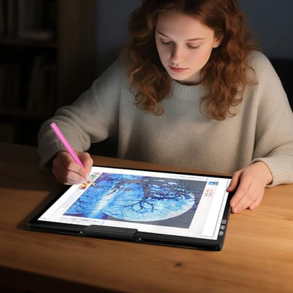 Rechargeable A4 Diamond Art Light Board with Stand, Tracing Light Box | Bylitodt 6 Brightness Artist Table with Clip, LightBoard for Drawing, Weeding Vinyl, Sketching, Diamond Painting Accessories - size: A4