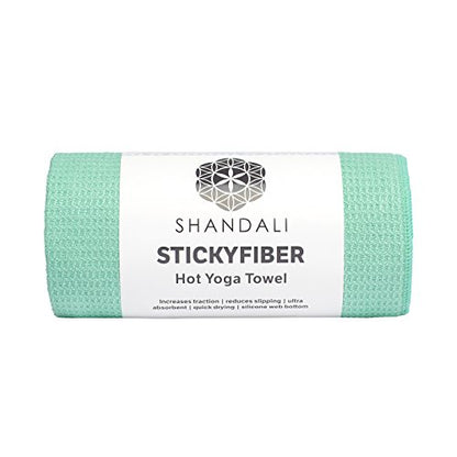 Shandali Hot Yoga Towel - Mat-Sized, Microfiber, Super Absorbent, Anti-Slip, Injury Free, 24" x 72" - Best Bikram Yoga Towel - Exercise, Fitness, Pilates Gear - color: Jade Green
