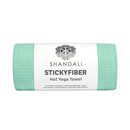 Shandali Hot Yoga Towel - Mat-Sized, Microfiber, Super Absorbent, Anti-Slip, Injury Free, 24" x 72" - Best Bikram Yoga Towel - Exercise, Fitness, Pilates Gear - color: Jade Green