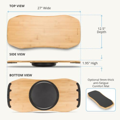 UPLIFT DESK Motion-X Balance Board - 27" Ergonomic Wobble Board for Standing Desks, Anti-Fatigue Support for Core Engagement & Stability - style: Motion-X