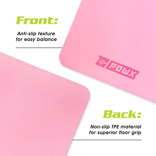 Extra Thick Yoga Mat for Women – TPE 10 mm-Thick Non-Slip Yoga Mat & Nylon Mat Strap – Men’s Fitness & Workout Mats for Home Gym – 26 x 74 In. Indoor-Outdoor Meditation & Exercise Mats by PowX (Pink)