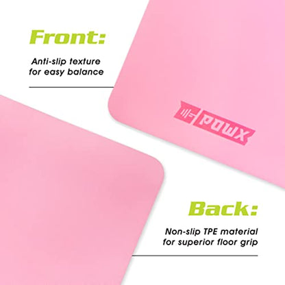 Extra Thick Yoga Mat for Women – TPE 10 mm-Thick Non-Slip Yoga Mat & Nylon Mat Strap – Men’s Fitness & Workout Mats for Home Gym – 26 x 74 In. Indoor-Outdoor Meditation & Exercise Mats by PowX (Pink)