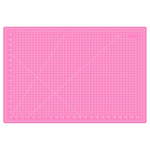 18"x24" Self Healing Cutting Mat, Sewing Mat for Crafts, Double Sided 5-Ply Table Cutting Board for Fabric Quilting Leather Modeling Hobby Project, Pink - color: Pink, size: 24.8"L x 18.7"W
