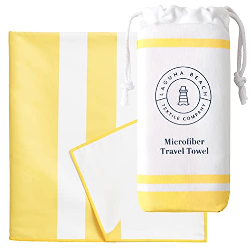 Laguna Beach Textile Co. 재활용 극세사 퀵 드라이 비치 타월 - 모하비 옐로우 - color: 모하비 옐로우