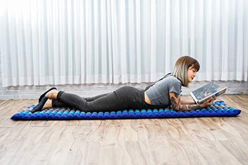 Leewadee - Foldable Floor Mattress - Japanese Roll Up Futon -Trifold Tatami Mat- Guest Floor Bed - Camping Mattress - Thai Massage Mat, Kapok Filled, 75 x 20 inches, Blue - color: Sf28 - Blue, size: S: 75x20"