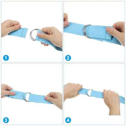 PATIKIL Yoga Strap for Stretching Cotton Yoga Belt with Adjustable Metal D-Ring Buckle Stretch Band for Fitness Pilates - color: Red