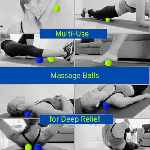 Lacrosse Massage Ball for Myofascial Release - Trigger Point Therapy, Muscle Knots - Yoga Therapy Balls for Deep Tissue - Foot Massage Ball for Plantar Fasciitis - 2 Firm Balls with 2.5" Each