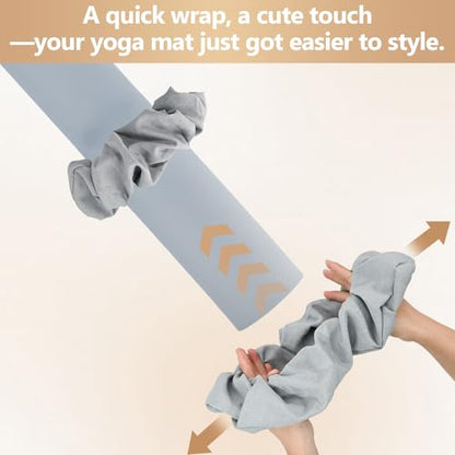 Yoga Mat Scrunchie - Stylish Holder, Durable & Elastic Fabric - Fits All Standard Mats (Mat Not Included) - color: Grey