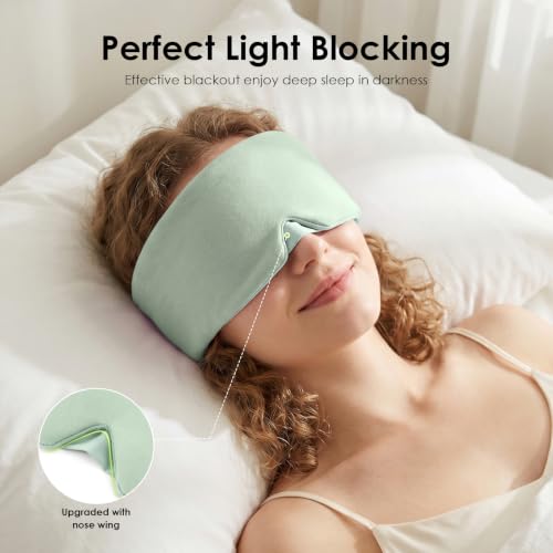 MORLIDEN Sleep Mask for Women Men, Light Blocking Eye Mask, Sage - color: Sage Green Ice Silk