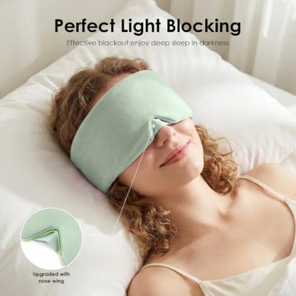 MORLIDEN Sleep Mask for Women Men, Light Blocking Eye Mask, Sage - color: Sage Green Ice Silk