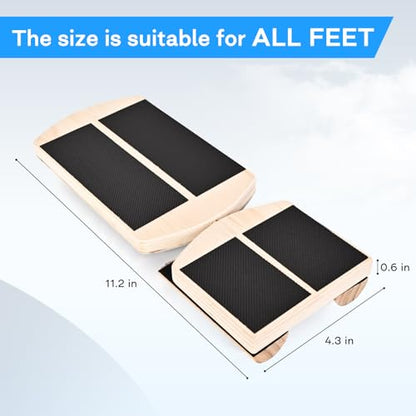 Wooden for Ankle Balance Board Foot Strengthener & Stability Trainer for Single Leg Balance Training, Sprained, Plantar Fasciitis Relief, Physical Therapy, Posture Correction