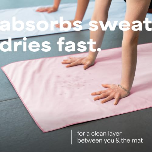 S&T INC. Aura Microfiber Yoga Mat Towel, 2 Pack, 26.5" x 72", Pink | Soft and Absorbent, Quick-Dry for Gym, Pilates, and Hot Yoga, Compact for Gym Bag, Machine Washable - color: Pink 2pk