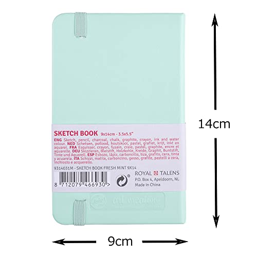 Tarens T9314-031M 452116 Art Creations Sketchbook, Drawing Notebook, 3.5 x 5.5 inches (9 x 14 cm), Fresh Mint - color: fresh mint, size: 9×14cm