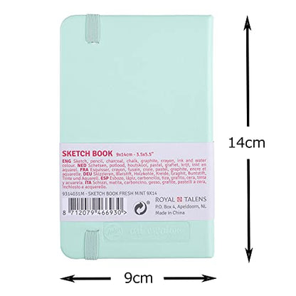 Tarens T9314-031M 452116 Art Creations Sketchbook, Drawing Notebook, 3.5 x 5.5 inches (9 x 14 cm), Fresh Mint - color: fresh mint, size: 9×14cm