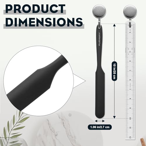 3pcs Silicone Jar Spatulas 10in Long Skinny Heat-Resistant, Narrow Spatula Set for Scraping Peanut Butter, Sourdough, Jam in Small Containers, Blenders & Baking (Black) - color: Black