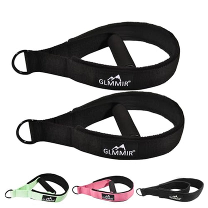 Pilates Double Loop Straps for Pilates Reformer, Fitness Metal D Ring Straps Handle, Pilate Accessories Yoga Wristbands Exercise Straps for Gym Home Workout 2PCS