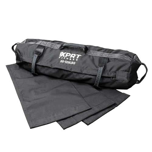XPRT Fitness Workout Sandbag for Heavy Duty Workout Cross Training 7 Multi-positional Handles - Color Army Green/Black/Camo - color: Black, size: Large