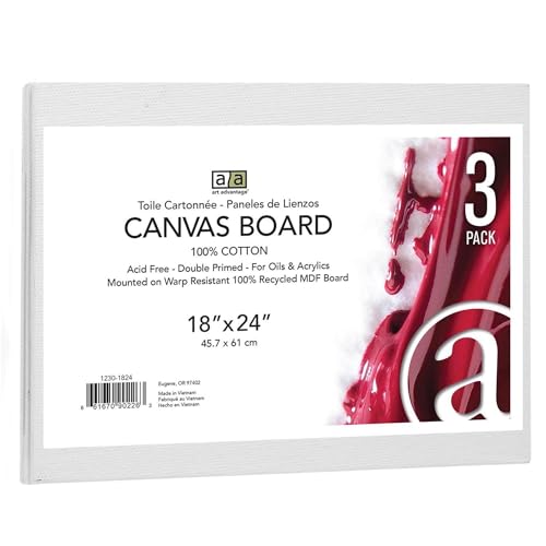 18-Inch by 24-Inch Canvas Board, 3-Pack (1230-1824) - size: 18-inch x 24-inch, 3 Pack