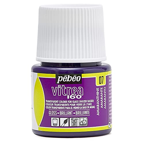Pebeo Vitrea 160, Glossy Glass Paint, 45 ml Bottle - Amaranthine - color: Amaranthine