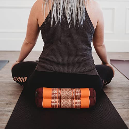 Zafuko Yoga & Meditation Cushion - Organic Water-Resistant Kapok Filling, Meditation Cushion, Soft Yoga Prop - color: Teal/Turquoise