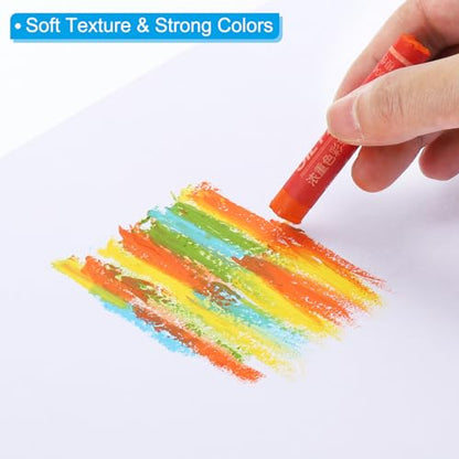 PATIKIL Turquoise Oil Pastels, 24Pcs Soft Oil Crayons Creamy Pastels Stick Art Supplies for Art Painting Drawing Blending Graffiti for Artists Beginners - color: Turquoise